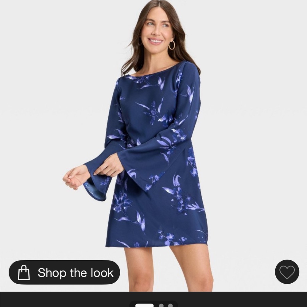 A New Day Navy Floral Mini Dress NWT